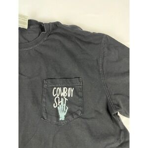 Comfort Colors Cowboy Shit Skeleton Hand Pocket Graphic T Shirt Black XL